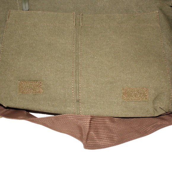 Sovrano Olive Valore Canvas Messenger Bag HazMat Advertising Embroidery Travel - Picture 6 of 10